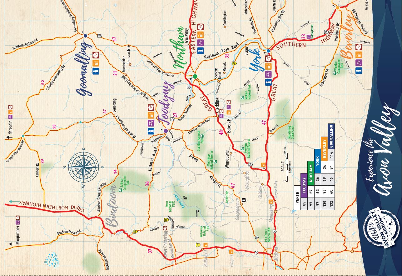 Avon Valley Region Map